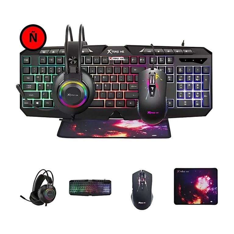 Combo Gamer 4 en1 Teclado + Mouse + Audifonos + Mpad CMX-410