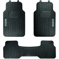 SPARCO - Set piso tapete auto goma 3 piezas neumático SPF501bk