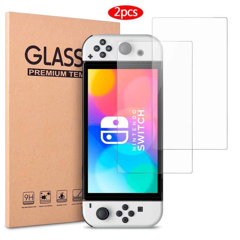 Pack 2 und Mica de Vidrio para Nintendo Switch OLED