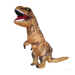 GENERICO - Disfraz Dinosaurio Rex Adulto Inflable Halloween Marrón