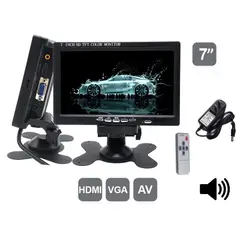 GENERICO - Monitor 7 pulgadas Hdmi Vga Rca Pantalla Lcd HD Audio Cctv