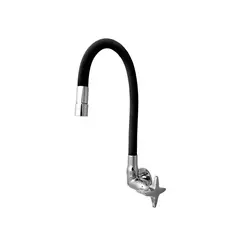 VAINSA - Llave lavadero a la Pared pico flexible negro Sestri