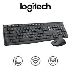 LOGITECH - Kit Teclado Mouse Mk235 Wireless Usb Sp black