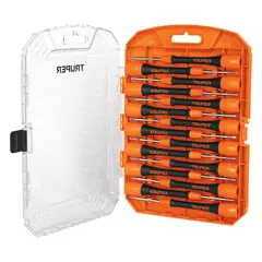 TRUPER - Juego desarmador joyero con 15 puntas extra largas