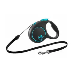 FLEXI - Correa retractil black design 5m max 20kg - m celeste