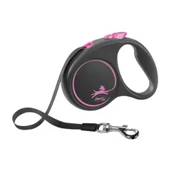 FLEXI - Correa para perros retractil black 5m max 50kg fucsia