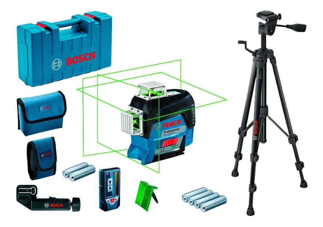 Nivel Laser Verde GLL 3-80 CG+Receptor+Trípode Bt 150