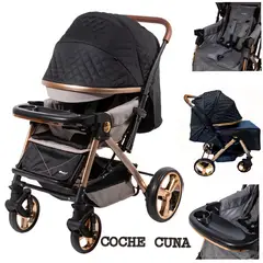 EBABY - Coche para Bebe Funcionable Capota Expandible Beige