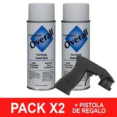RUST OLEUM - Pack Pintura Aerosol Eco Overall Blanco 283g x2 Pistola
