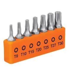 TRUPER - Juego con 7 puntas torx combinadas largo 1"