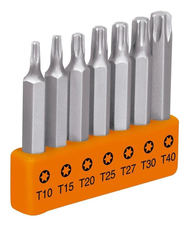 Juego con 7 puntas torx combinadas largo 2"