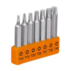 TRUPER - Juego con 7 puntas torx combinadas largo 2"