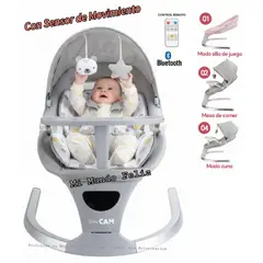 BABY CAM - Mecedora para Bebe Musical Automatica Sensor Gris 2026