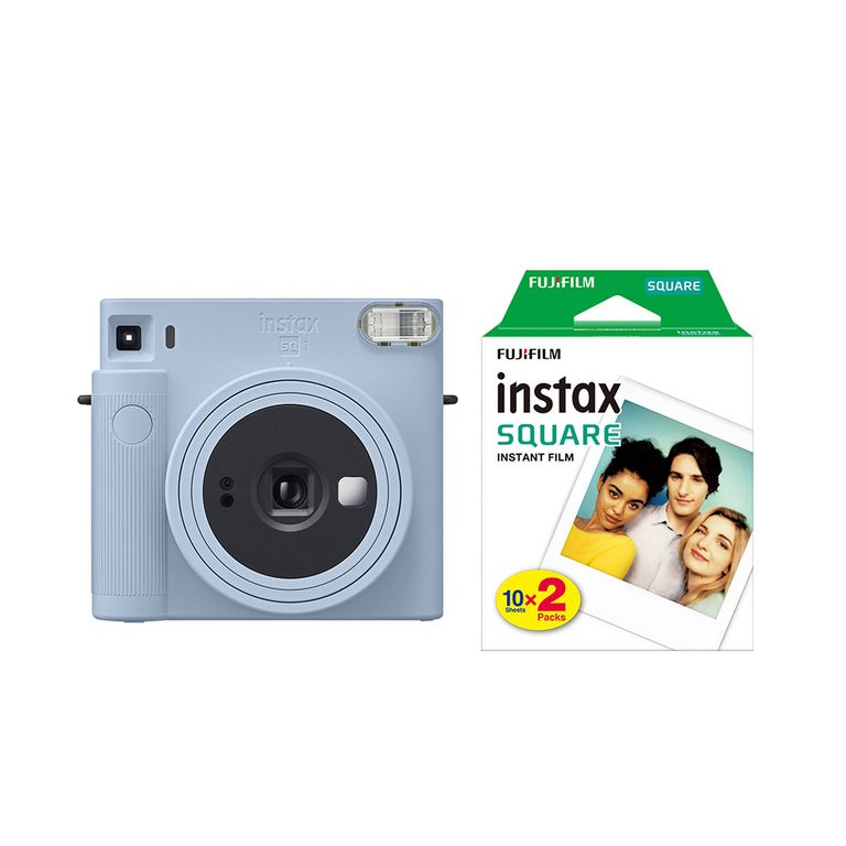 Camara Instax Square SQ1 Glacier Blue +Pack Pelicula Squarex20.