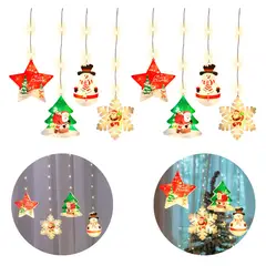 BUYPAL - Cortina Luces Navidad LED Guirnalda Figuras Navidad - Calido