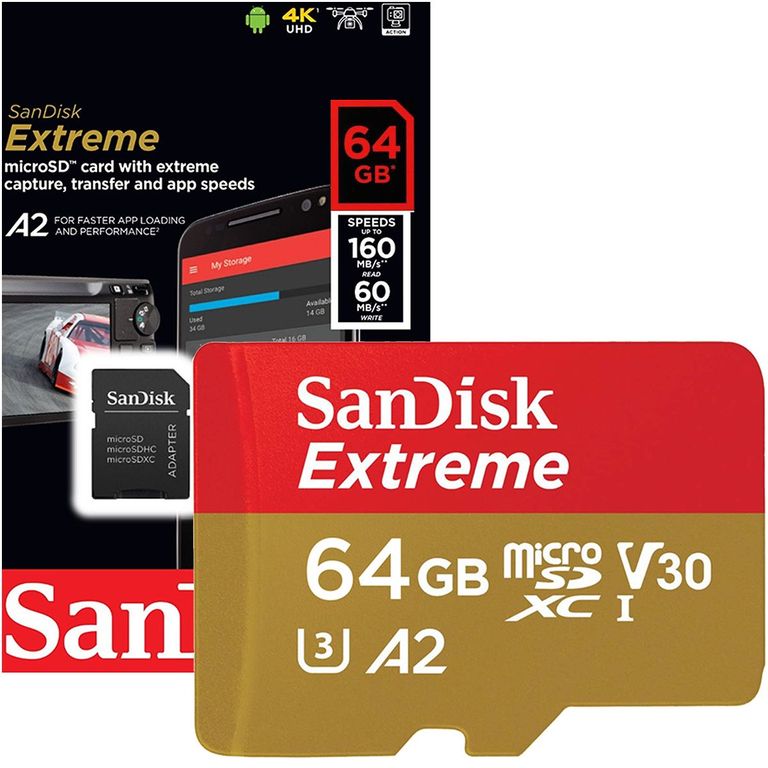 Memoria Extreme A2 64GB 4K 170Mbs Micro SD Gopro