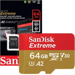 SANDISK - Memoria Extreme A2 64GB 4K 170Mbs Micro SD Gopro