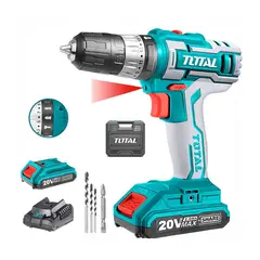 TOTAL TOOLS - TALADRO PERCUTOR 20V INALÁMBRICO BATERÍAS Y CARGADOR - TIDLI200215