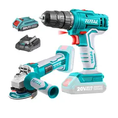 TOTAL TOOLS - COMBO AMOLADORA ANGULAR 4 1/2' + ATORNILLADOR 20V INALÁMBRICO TOTAL
