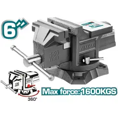 TOTAL TOOLS - PRENSA TORNILLO DE BANCO 6 GIRATORIO YUNQUE 1600KG TOTAL - THT6166