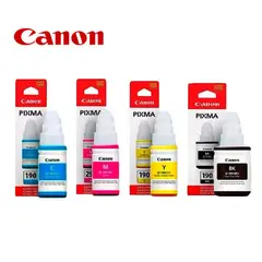 CANON - Pack Tinta GI-190 COLORES y NEGRO para G2100 G2110 G3100 G3110 G4100 G4110