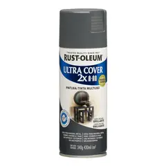 RUST OLEUM - Aerosol Multiusos Ultra Cover 2x Gris Oscuro Brillante 340g