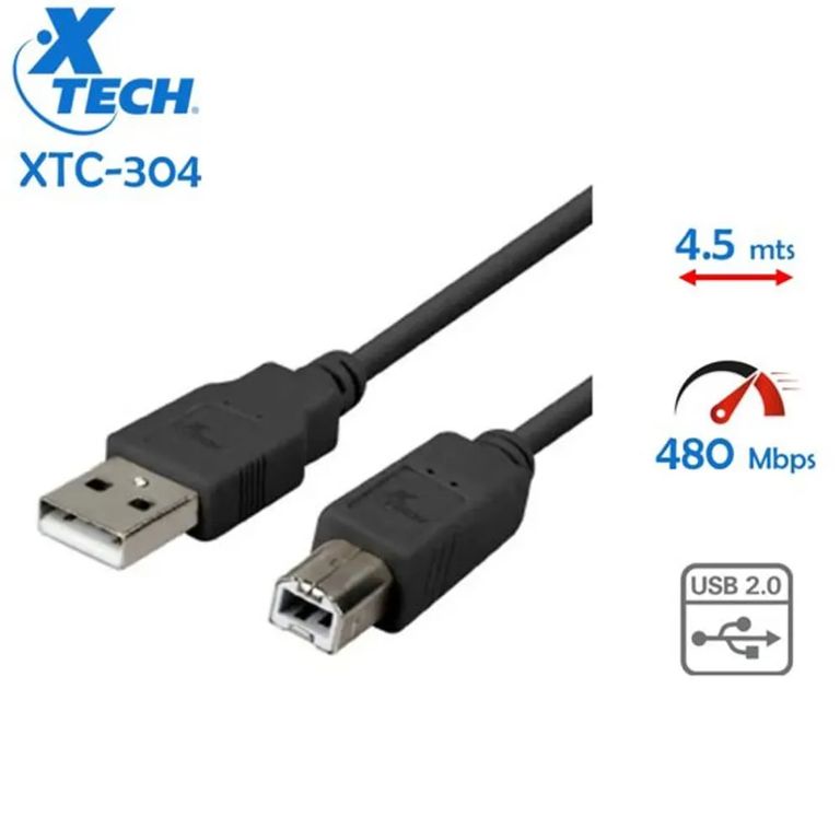 USB Cable Impresora Printing 4.5 Metros - XTC-304