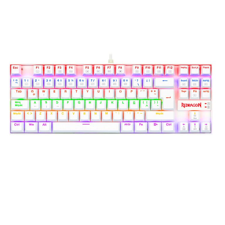 Teclado Mecánico Kumara K552W-KR White Red Switch
