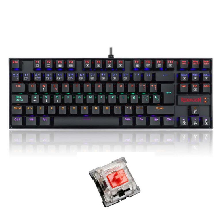 Teclado Mecánico Kumara Rainbow K552-KR sp Negro Red Switch