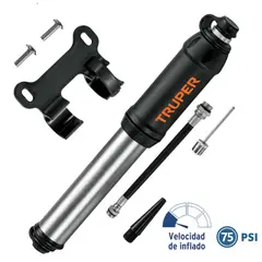 TRUPER - Mini inflador manual para bicicleta de 75 psi,