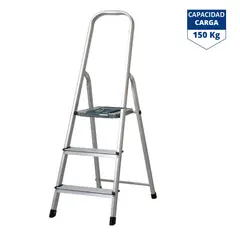 TRUPER - Escalera tubular 3 peldaños, plegable -