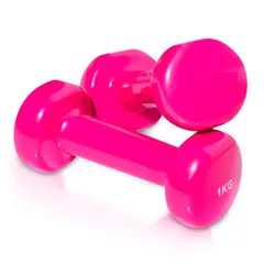 GENERICO - Pesas Mancuernas Forrada en Vinil de 1kg rosado