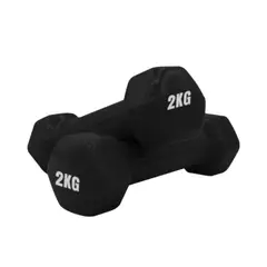 GENERICO - Pesas Mancuernas Forrada en Vinil de 2kg negro