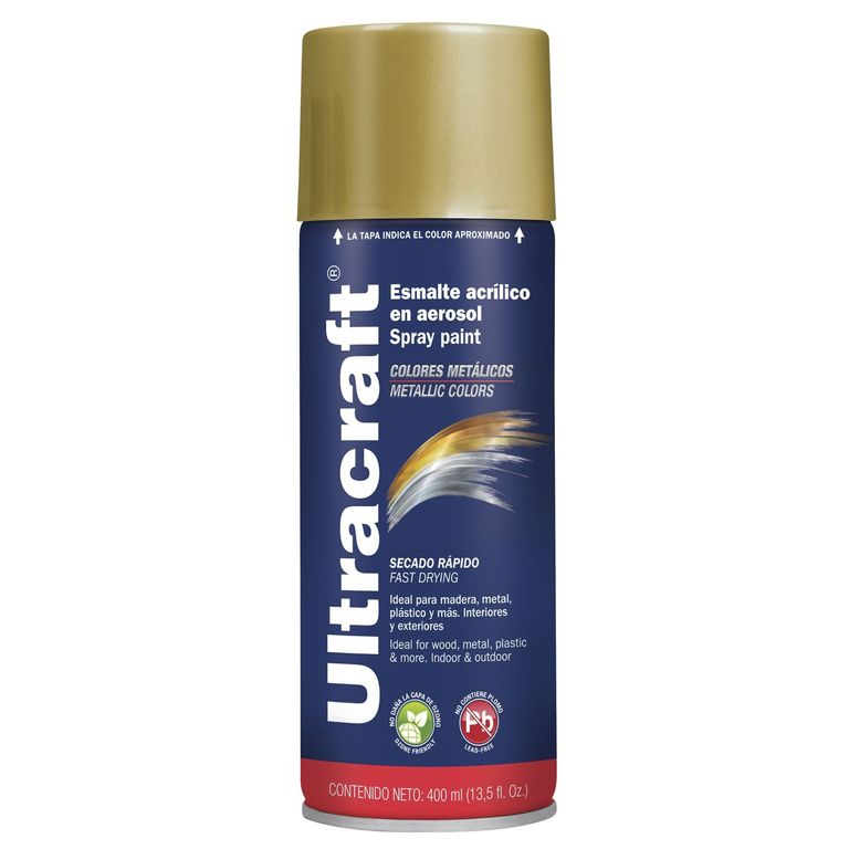 Pintura spray color ORO metálico ultracaft