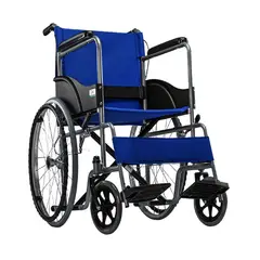 FIRST CARE - Silla de Ruedas Standard Plegable Azul