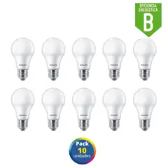 PHILIPS - Foco led 6w ecohome / pack 10 unidades