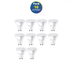 PHILIPS - Dicroico led ecohome gu10 4.7W luz blanca / pack 10