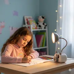 GENERICO - Lámpara de Escritorio Multifuncional Tajador Portalápices Vaca Blanca