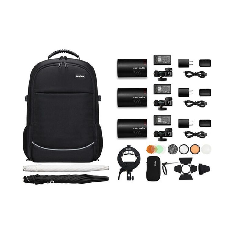 AD100pro pocket Flash kit de 3 luces.