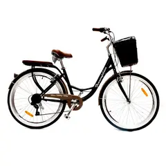 FRAUENFELDER - Bicicleta Vintage Negro Aro 26