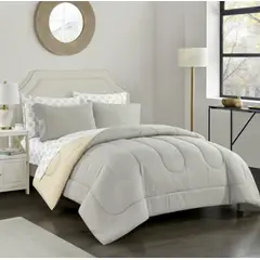 ISATEX HOME - Cubrecama Queen Canon Reversible De Algodón Pima Plomo