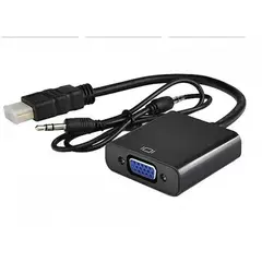 GENERICO - Adaptador Conversor Convertidor Hdmi A Vga Audio Aux Video