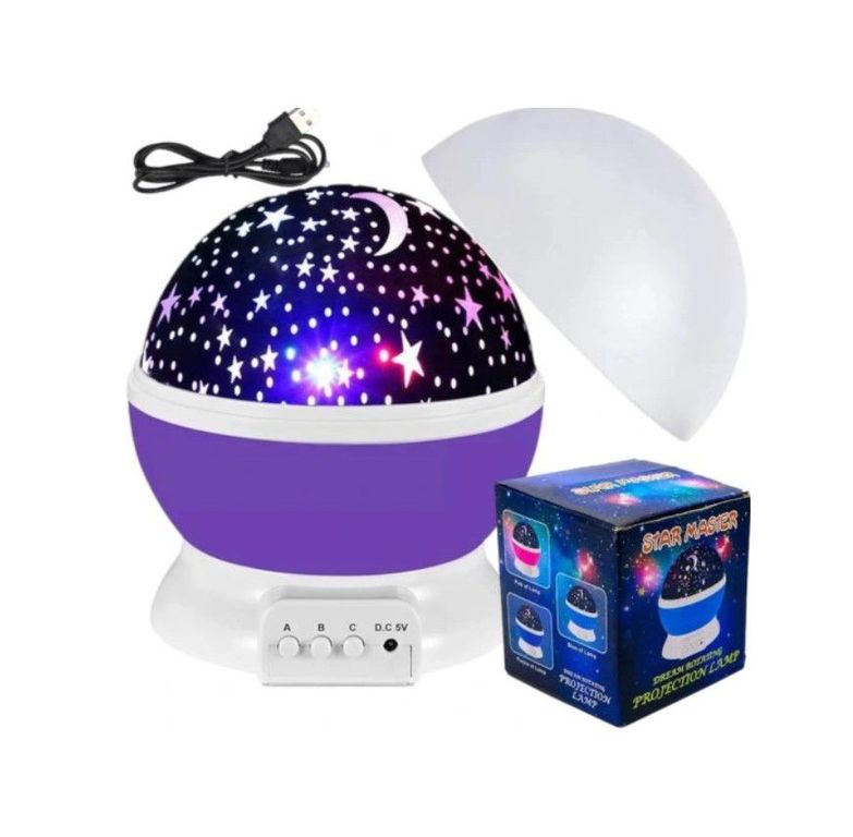 Lámpara Proyector De Estrella Y Luna Giratorio Para Niños