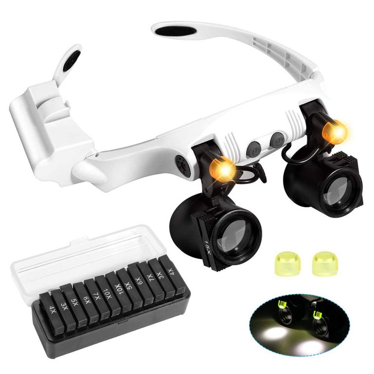 Lupa De Cabeza Con Luz Led Medidas Intercambiables