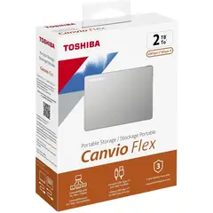 Toshiba - Disco Duro Portatil Externo Canvio Flex 2TB Plata, USB 3.2