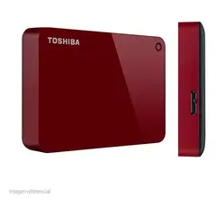 TOSHIBA - Disco Duro Portatil Canvio Advance 2TB Rojo, USB 3.2