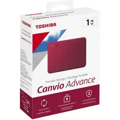 Toshiba - Disco Duro Portatil Canvio Advance 1TB Rojo, USB 3.2