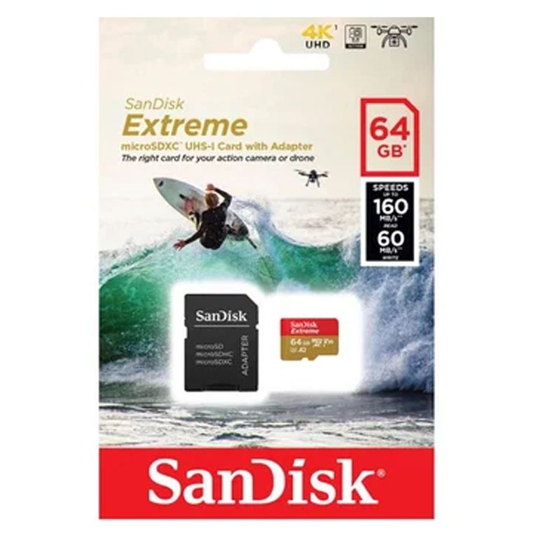 Memoria Micro SD Extreme Gopro 64GB UHS-I U3 160Mbs.