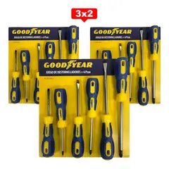 GOODYEAR - Juego de Destornilladores Magneticos 6 Piezas 3X2