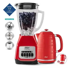 OSTER - Combo Licuadora 2 Velocidades BLSTKAG-RPB + Hervidor 1.7lt